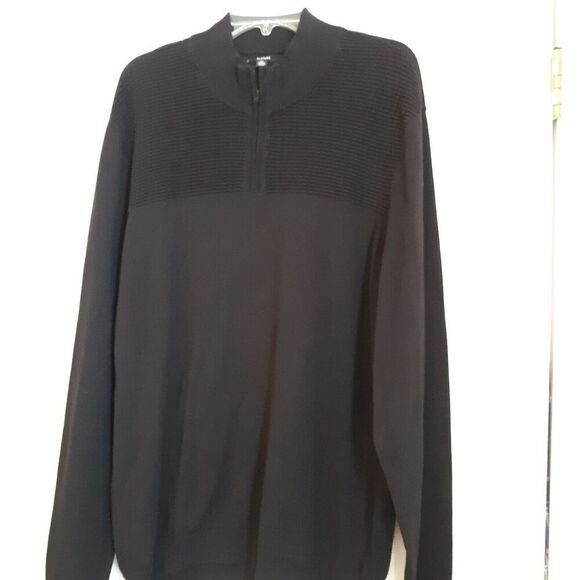 Men’s black Alfani long-sleeve 1/4 Zip pullover size XL/TG Excellent Condition - Picture 1 of 8